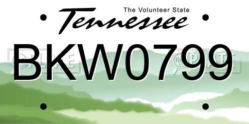 BKW0799 Tennessee License Plate