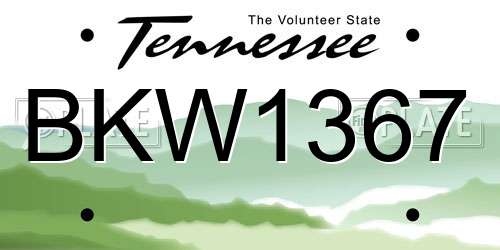 BKW1367 Tennessee License Plate