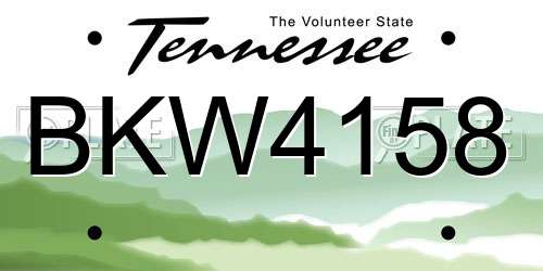BKW4158 Tennessee License Plate