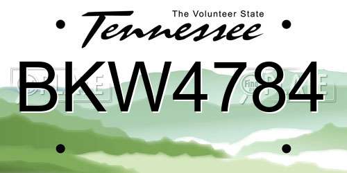 BKW4784 Tennessee License Plate