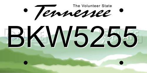 BKW5255 Tennessee License Plate