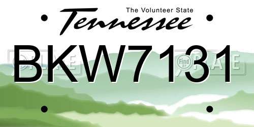 BKW7131 Tennessee License Plate