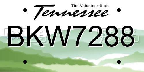 BKW7288 Tennessee License Plate