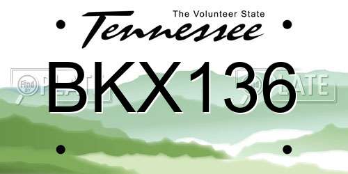 BKX136 Tennessee License Plate