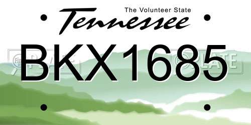 BKX1685 Tennessee License Plate