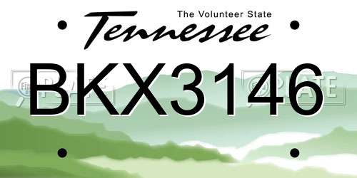 BKX3146 Tennessee License Plate