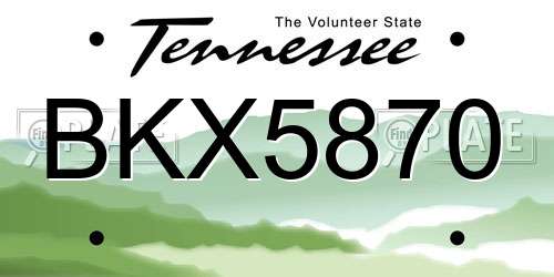 BKX5870 Tennessee License Plate