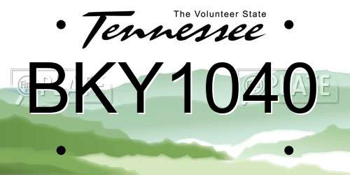 BKY1040 Tennessee License Plate