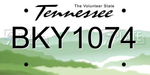 BKY1074 Tennessee License Plate