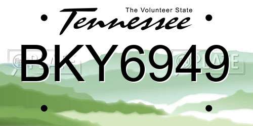 BKY6949 Tennessee License Plate
