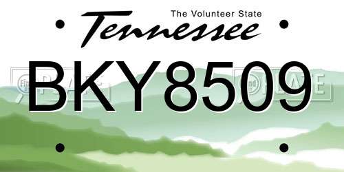 BKY8509 Tennessee License Plate