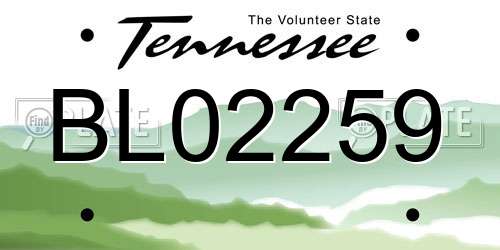 BL02259 Tennessee License Plate