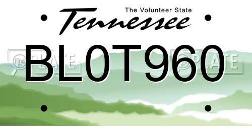 BL0T960 Tennessee License Plate