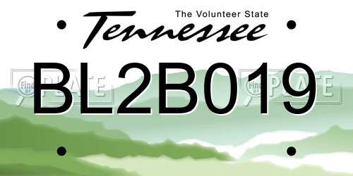 BL2B019 Tennessee License Plate