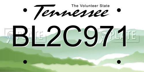 BL2C971 Tennessee License Plate