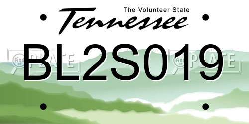 BL2S019 Tennessee License Plate