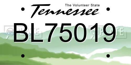 BL75019 Tennessee License Plate