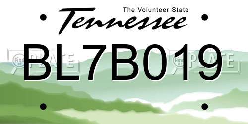 BL7B019 Tennessee License Plate