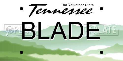 BLADE Tennessee License Plate