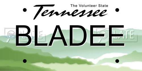 BLADEE Tennessee License Plate