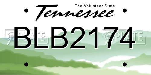 BLB2174 Tennessee License Plate