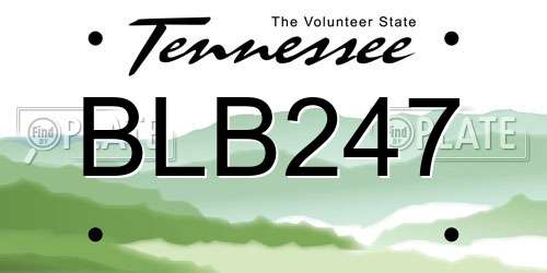 BLB247 Tennessee License Plate