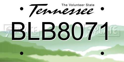 BLB8071 Tennessee License Plate