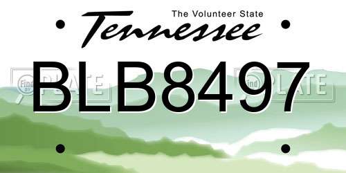 BLB8497 Tennessee License Plate