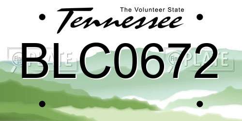 BLC0672 Tennessee License Plate
