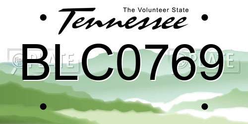 BLC0769 Tennessee License Plate