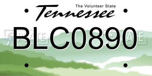 BLC0890 Tennessee License Plate