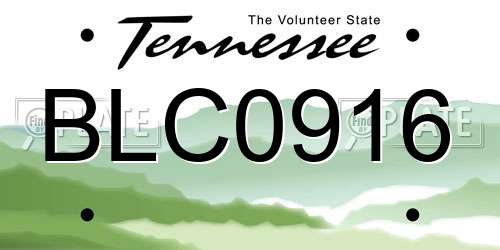 BLC0916 Tennessee License Plate