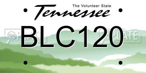 BLC120 Tennessee License Plate