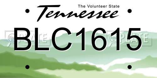 BLC1615 Tennessee License Plate
