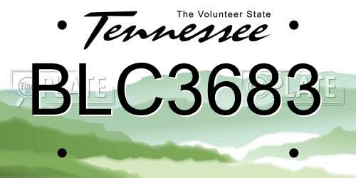 BLC3683 Tennessee License Plate