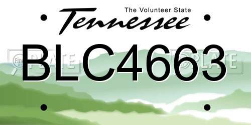 BLC4663 Tennessee License Plate