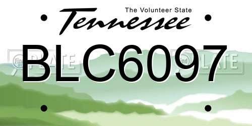BLC6097 Tennessee License Plate