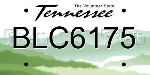 BLC6175 Tennessee License Plate