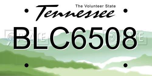 BLC6508 Tennessee License Plate