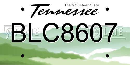 BLC8607 Tennessee License Plate
