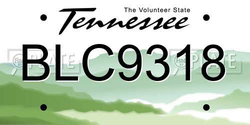 BLC9318 Tennessee License Plate