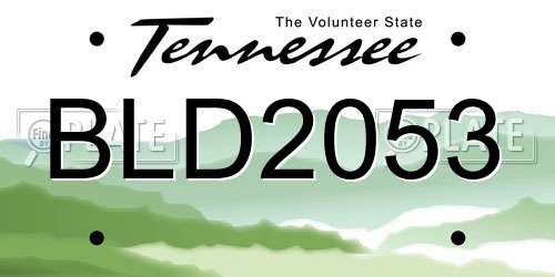 BLD2053 Tennessee License Plate