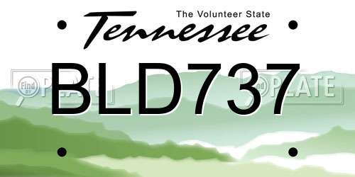 BLD737 Tennessee License Plate