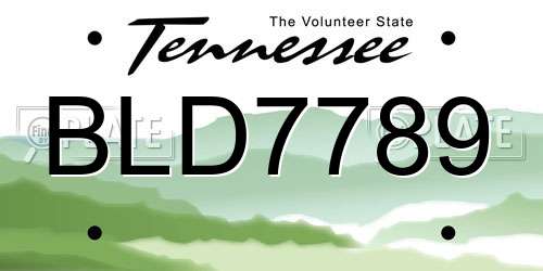 BLD7789 Tennessee License Plate