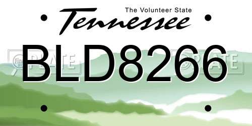 BLD8266 Tennessee License Plate