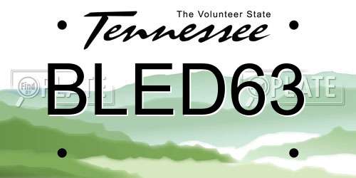 BLED63 Tennessee License Plate