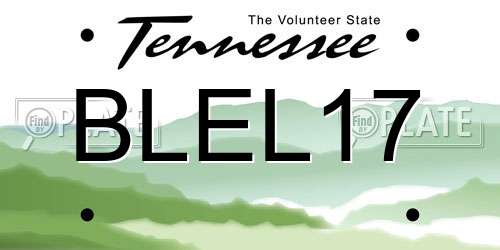 BLEL17 Tennessee License Plate