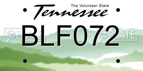 BLF072 Tennessee License Plate