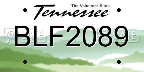 BLF2089 Tennessee License Plate