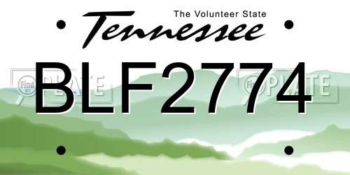 BLF2774 Tennessee License Plate